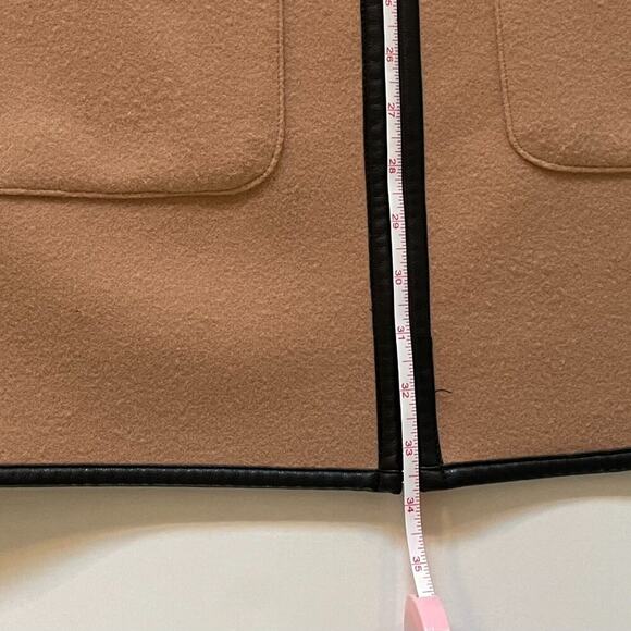 Marc New York Lightweight Camel Coat Faux Leather Trim, Oversized Fit, XS - Picture 12 of 13
